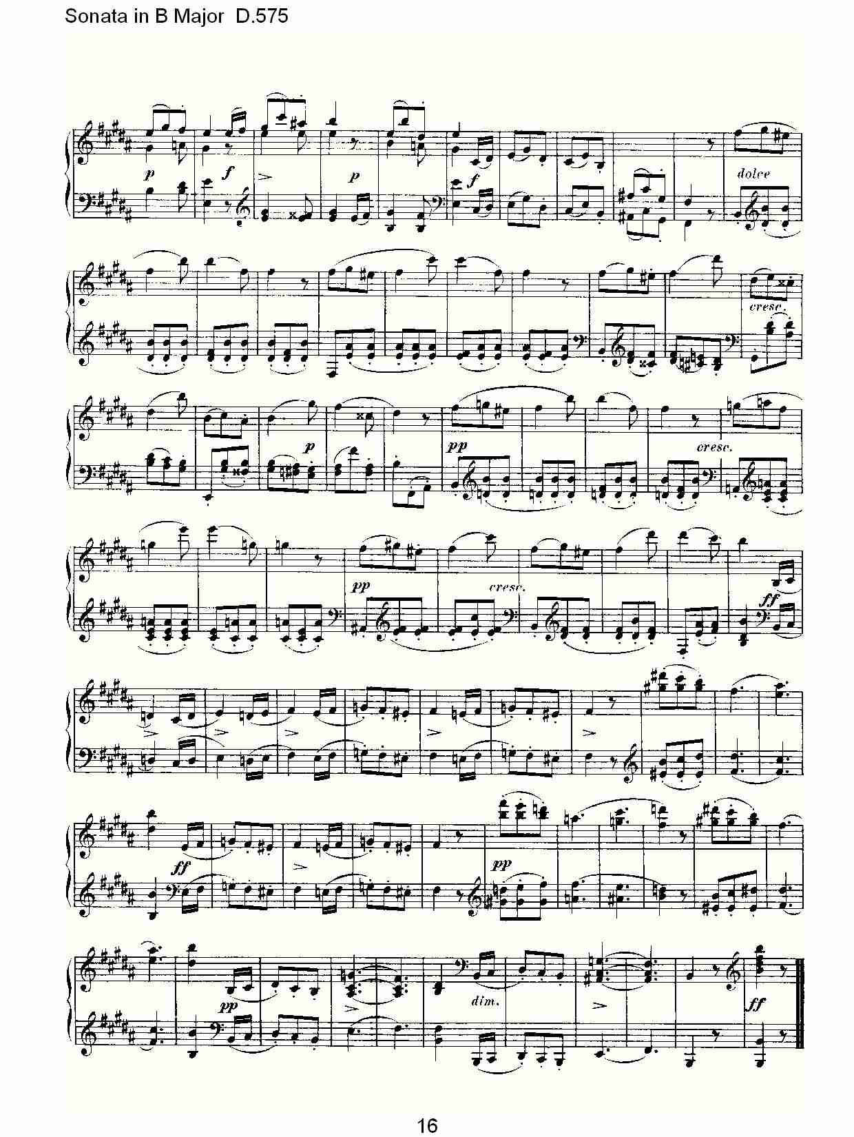 Sonata in B Major D.575 B大调奏鸣曲D.575（四）