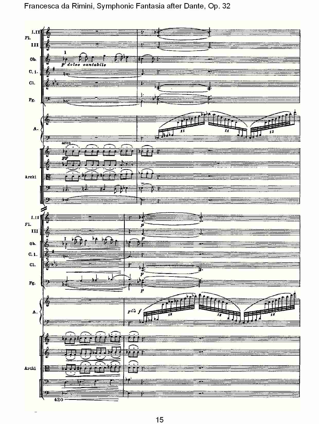 Francesca da Rimini, 但丁幻想曲Op.32 第二部（三）