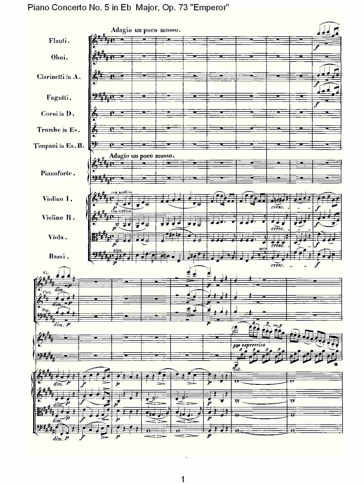 Eb大调钢琴第五协奏曲 Op.73“皇帝”第二乐章