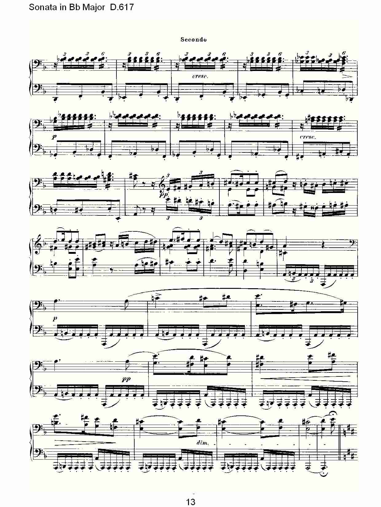 Sonata in Bb Major D.617  Bb大调奏鸣曲D.617（三）
