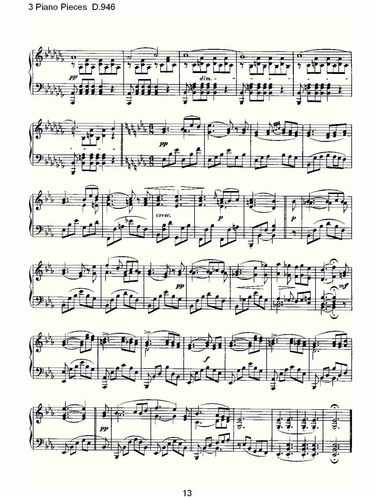 3 Piano Pieces D.946   钢琴三联奏D.946（三）