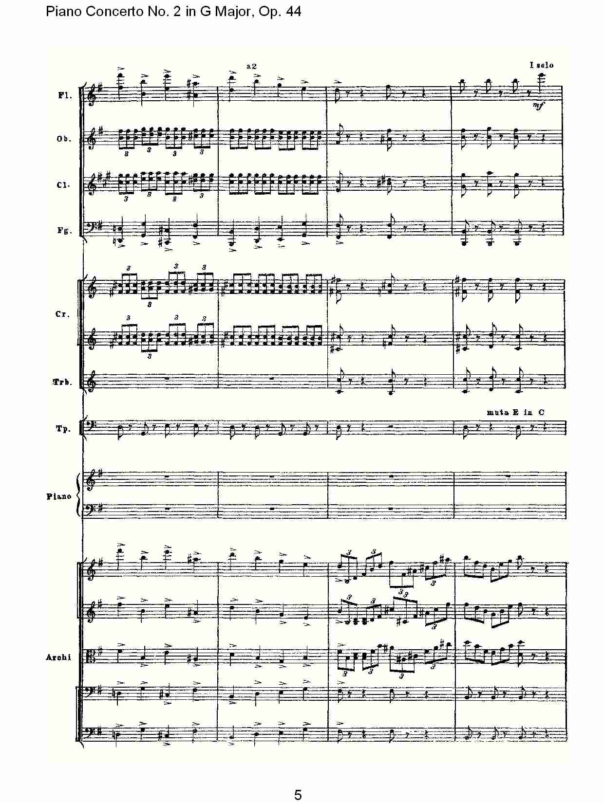 G大调第二钢琴协奏曲, Op.44第一乐章（一）