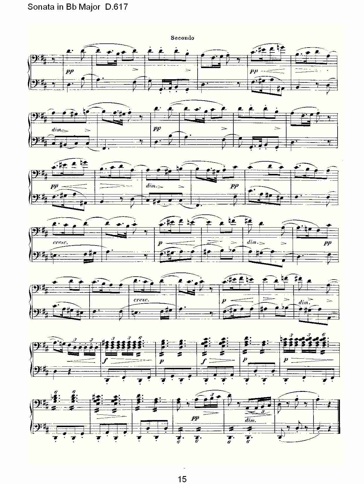 Sonata in Bb Major D.617  Bb大调奏鸣曲D.617（三）