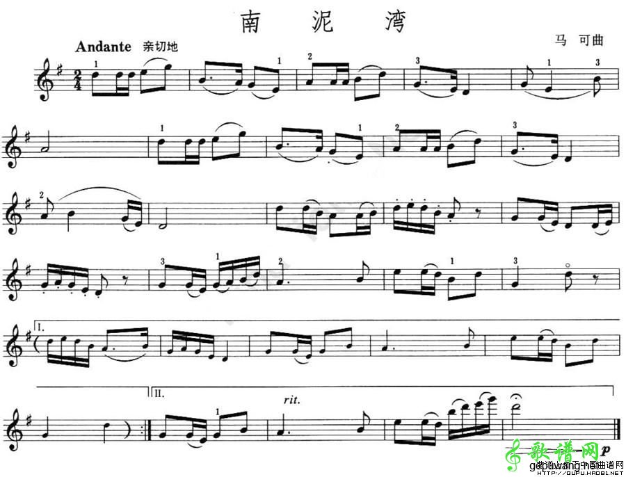 南尼湾曲谱_钢琴简单曲谱(2)