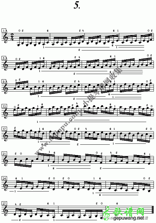 小提琴基础指法音准练习教材4-5